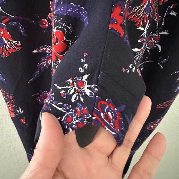 Anthropologie Maeve Espoir Jumpsuit V Neck Floral Bird Print 3/4 Bell Sleeve Mul - Picture 10 of 15